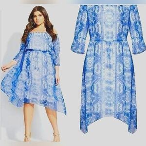 🏝✨️ City Chic Blue Floral Mykonos Midi Dress- LIMITED EDITION